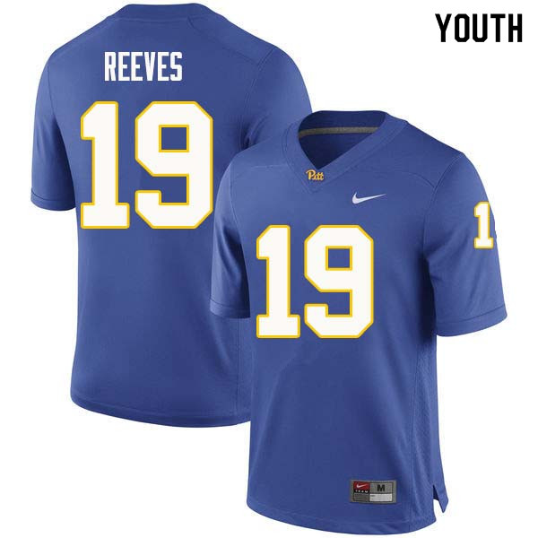 Youth #19 Charles Reeves Pittsburgh Panthers College Football Jerseys Sale-Royal